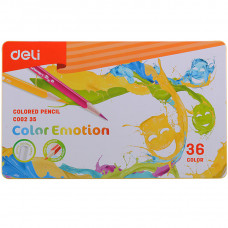 Олівці кольорові в металевому пеналі Deli Color Emotion 36 кольорів EC00235