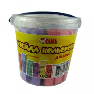Крейда різнокольорова квадратна Tiki 24 кольори 51516-ТК