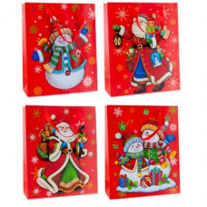 Пакет подарунковий Новорічний 31х40х12 см 00088L