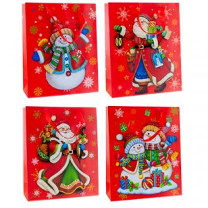 Пакет подарунковий Новорічний 31х40х12 см 00088L