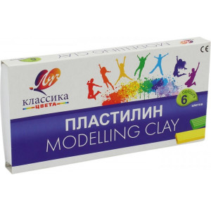 Пластилін зі стеком Луч Класика 120 г 6 кольорів 12С87808