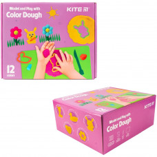 Тесто для лепки 12 цветов + инстументы Kite K21-325