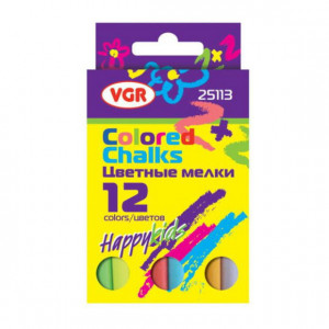 Мел різнокольоровий круглий VGR 12 шт 25113