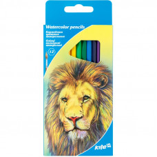 Олівці кольорові акварельні з пензликом Kite Тварини 12 кольорів K17-049