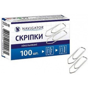 Скріпки Navigator нікельовані 25 мм 100 шт. 75333-NV