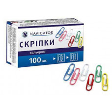 Скрепки Navigator цветные 25 мм 100 шт 75331-NV