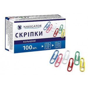 Скріпки Navigator кольорові 25 мм 100 шт 75331-NV
