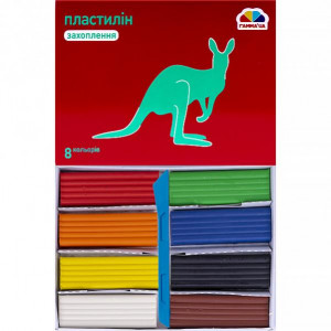 Пластилін зі стеком Гама 160 г 8 кольорів 200302