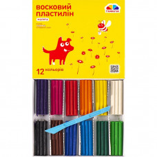 Пластилін восковий зі стеком Гамма 144 г 12 кольорів 100305