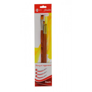 Набір плоских пензлів Santi Синтетика №2, №6, №14 3 шт 310836