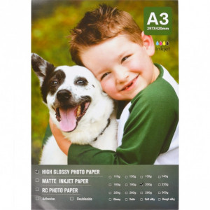 Фотопапір глянцевий А3 230 г/м2 20 аркушів FBA3-200