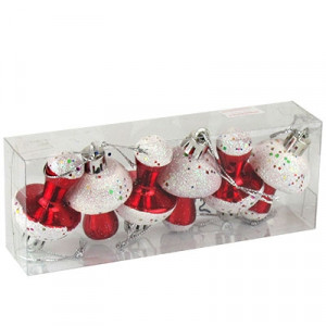 Набор елочных игрушек Грибочки 5 см 6 шт 7-15