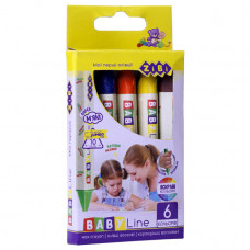 Олівці кольорові воскові Zibi 6 кольорів ZB.2483