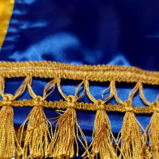 Флаг Украины 100х150 с карманом для древка атласный с бахромой