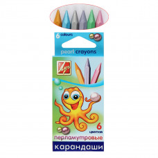 Олівці кольорові воскові перламутрові Луч 6 кольорів 12С 876-08