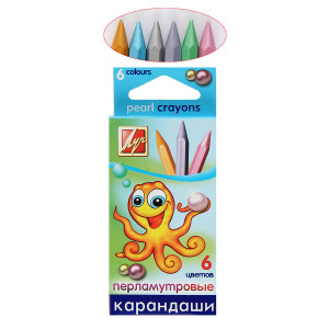 Олівці кольорові воскові перламутрові Луч 6 кольорів 12С 876-08