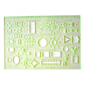 Лінійка-трафарет для електросхем пластикова Спектр 17 см ТЕ-1