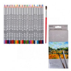 Олівці кольорові акварельні з пензликом Marco 24 кольору 7120-24CB