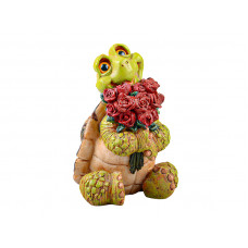 Сувенір Черепашка з квітами 12 см 39-438