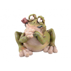 Сувенір Жабеня з трояндою 10 см 39-463