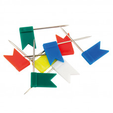 Кнопки-гвоздики Axent Прапорці кольорові 30 шт 4215