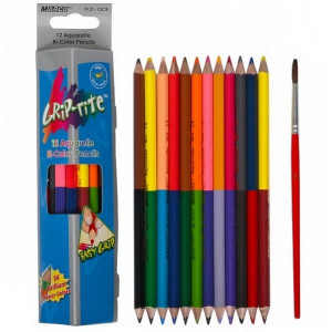 Олівці кольорові акварельні двосторонні з пензликом Marco 24 кольори 9121-12CB