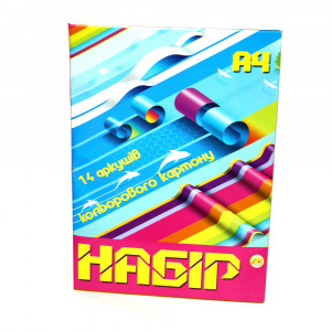 Картон кольоровий Тетрада 14 аркушів ТЕ250