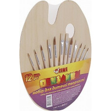 Набір пензлів з палітрою Tiki Білка 12 шт 51901