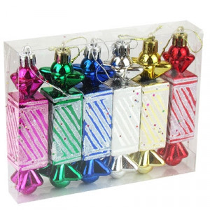 Набор елочных игрушек Конфетка большая 11 см 6 шт 7-22