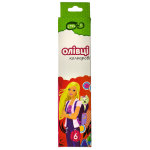 Олівці кольорові Кнопка 6 кольорів 55601-KN