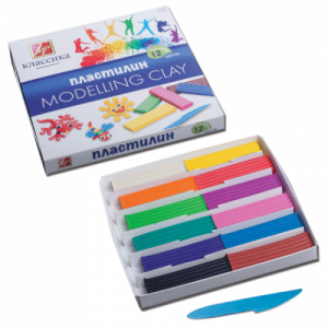 Пластилін зі стеком Луч Класика 240 г 12 кольорів 7С331-08