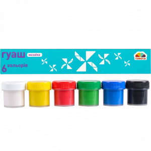 Набір гуашевих фарб Гамма 6 кольорів 300201