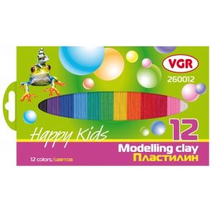 Пластилін VGR 210 г 12 кольорів 260012