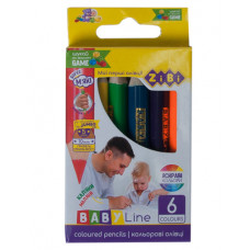 Олівці кольорові Zibi Jumbo Mini 6 кольорів ZB.2450