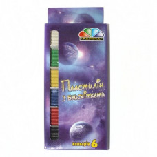 Пластилін зі стеком і блискітками Гама Хобі 120 г 6 кольорів 331050