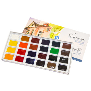 Набір акварельних фарб Невська палітра Сонет 24 кольори