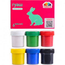 Набор гуашевых красок Гамма 6 цветов 200201