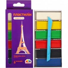 Пластилін зі стеком Гама 120 г 6 кольорів 400301