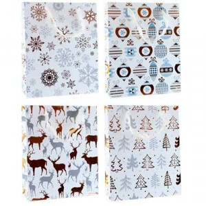 Пакет подарунковий Новорічний 31х40х12 см 00086L