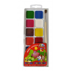 Набір акварельних фарб з пензликом Гама 12 кольорів 312083