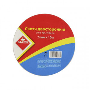 Скотч Klerk двосторонній 24 мм х 10 м KL1602