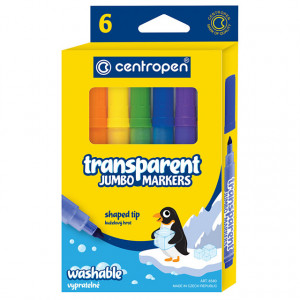 Набір фломастерів Centropen Jumbo Transparent 6 кольорів 8580