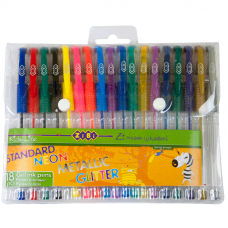 Набор гелевых ручек Zibi 18 цветов ZB.2206