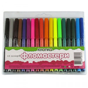 Набір фломастерів Кнопка 18 кольорів 32703-KN