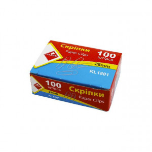 Скрепки Klerk никелированные 28 мм 100 шт KL1801
