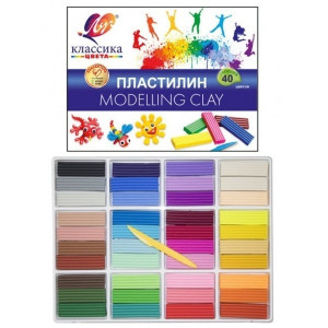 Пластилін зі стеком Луч Класика 200 г 40 кольорів 30С1922-08