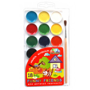 Набір акварельних фарб Гамма 18 кольорів 312079