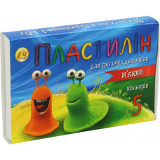 Пластилін м'який з церезином Тетрада 110 г 5 кольорів 99977